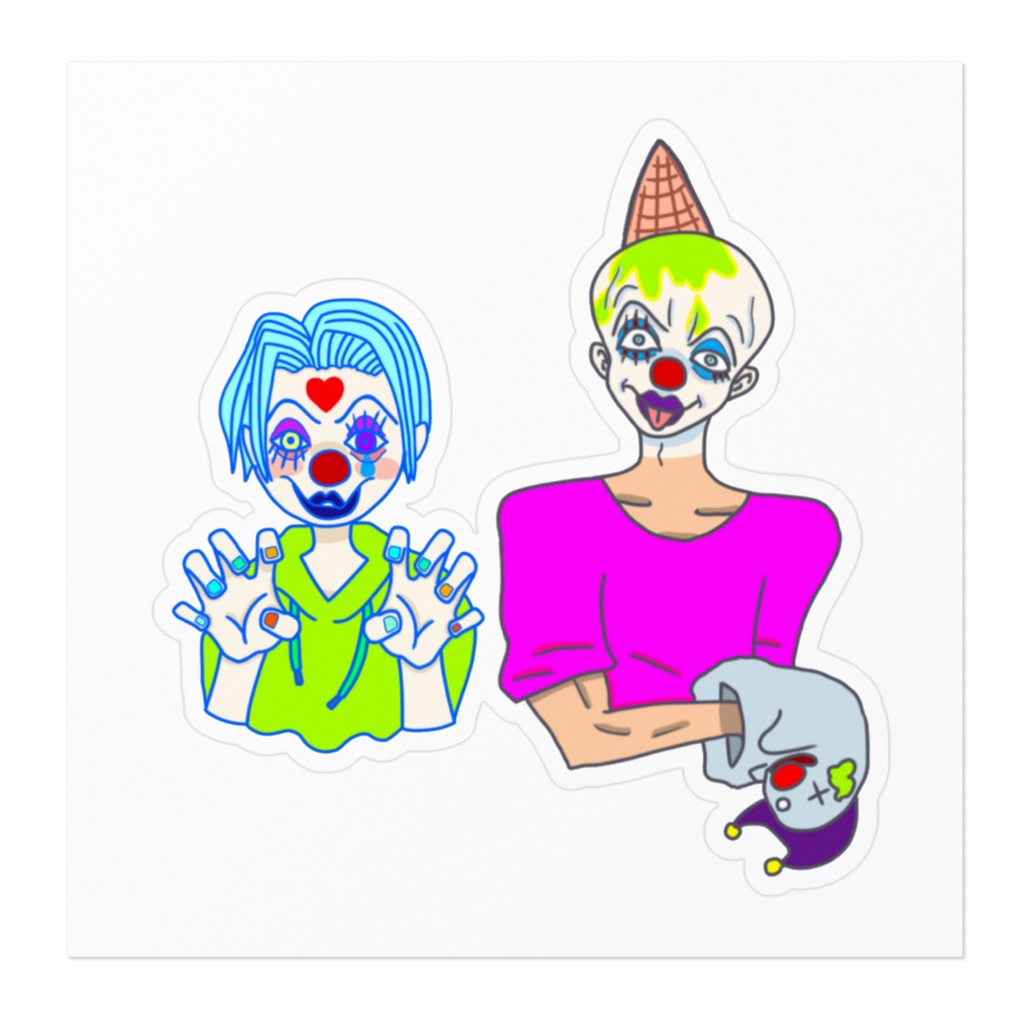 おきゃわなピエロステッカー