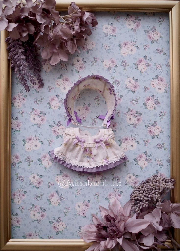 ラベンダーリボンのワンピ