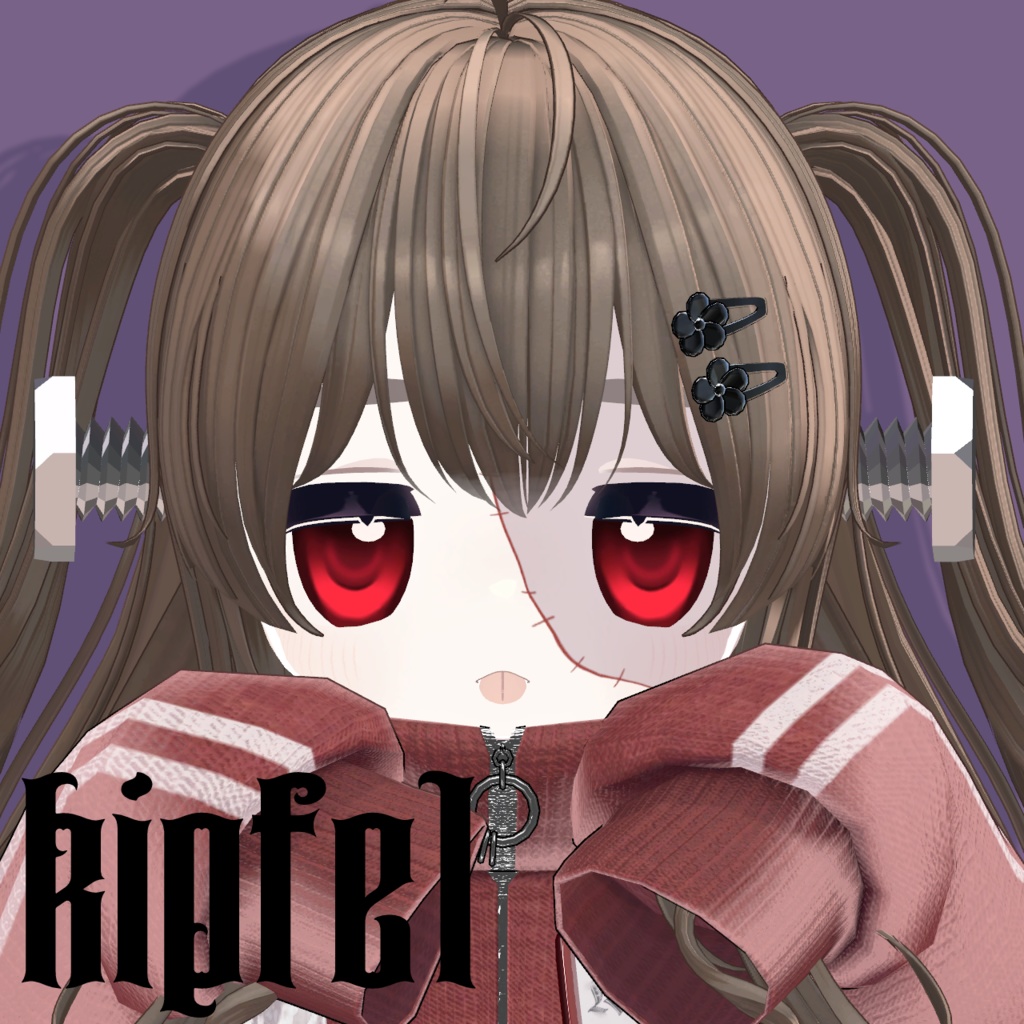 【13Avatar対応】つぎはぎメイク&ねじ【ハロウィン🎃】【VRChat向け】