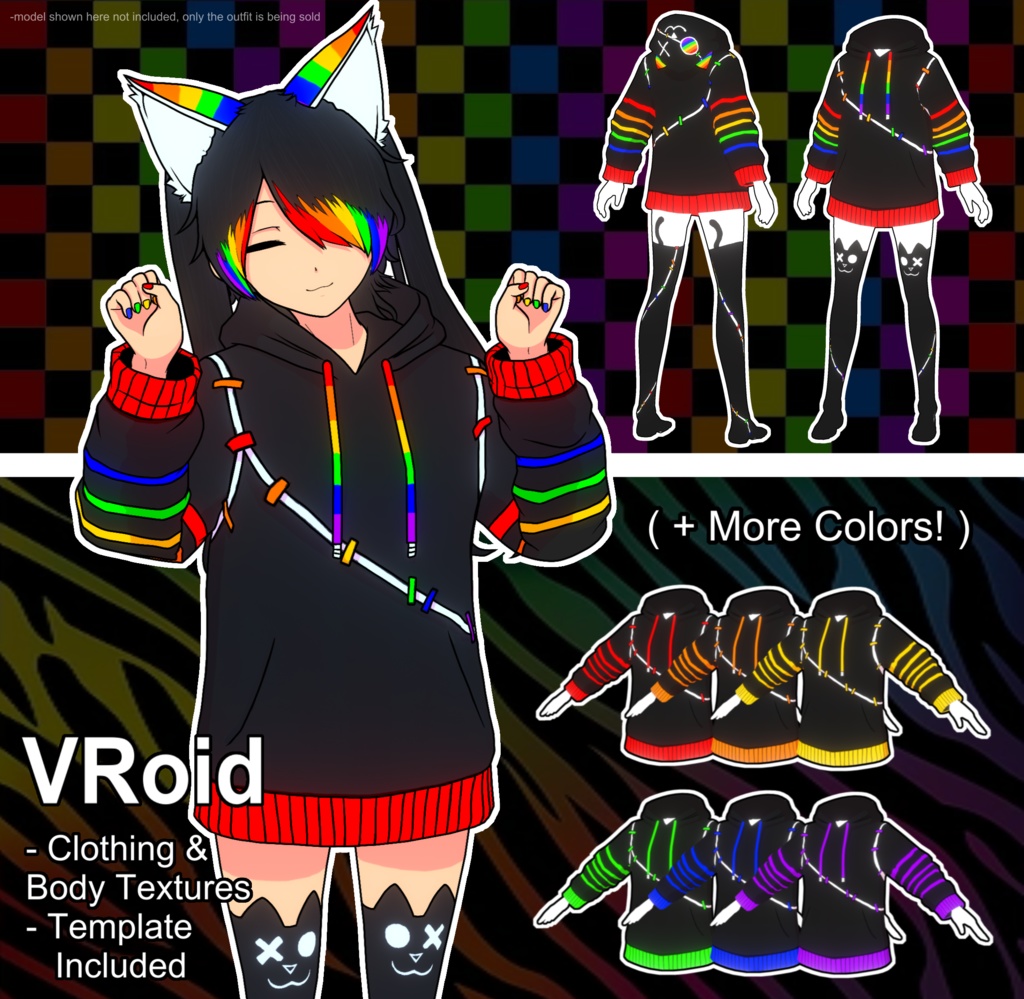 VRoid Scene Kitty Outfit (Multiple Colors)