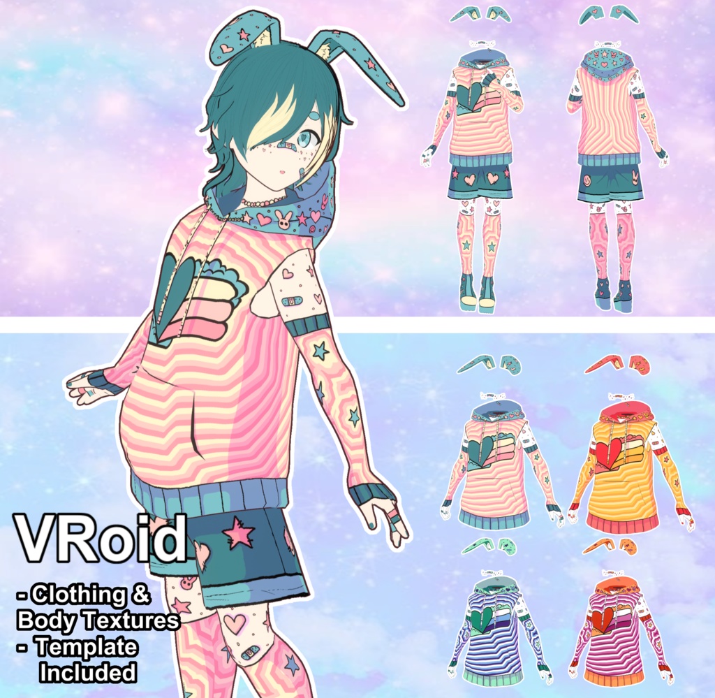 VRoid Starry Pastel Outfit (Multiple Colors)