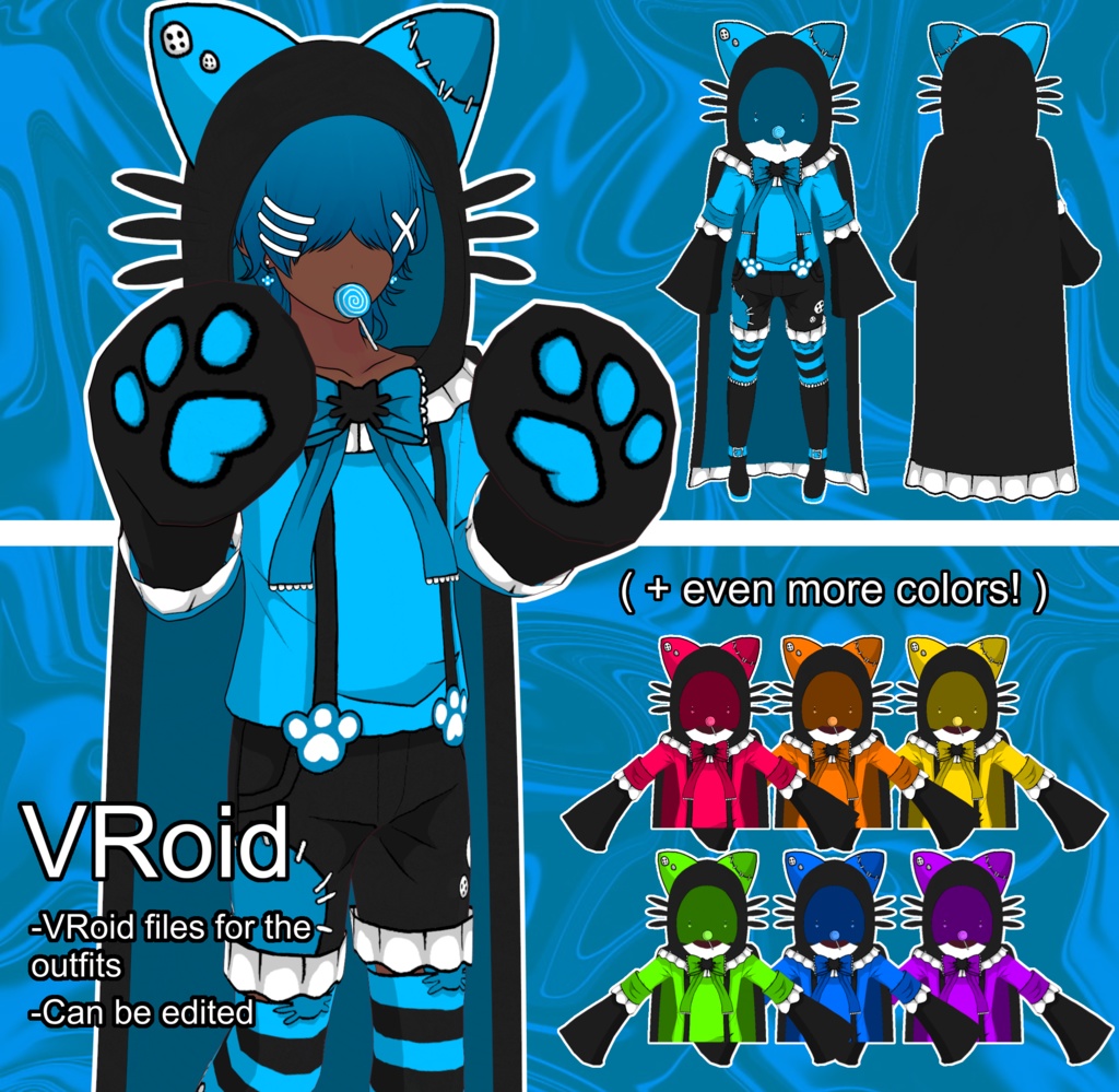 VRoid Fantasy Kitty Outfit (Multiple Colors)