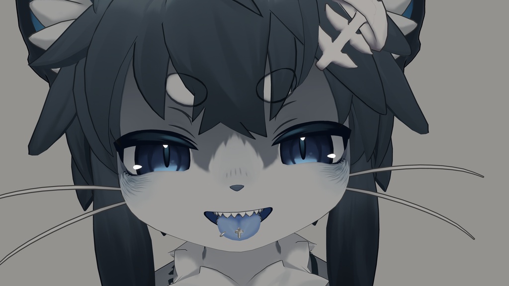 シャロくんの揺れる舌(ピアス付き)