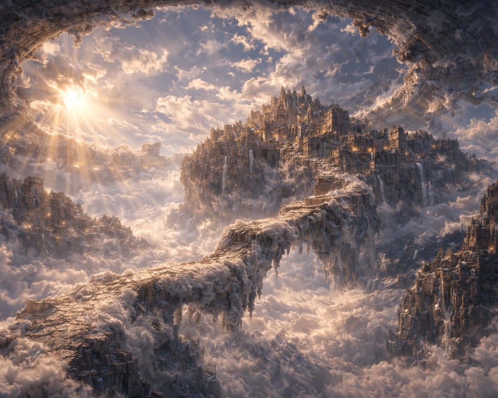 天空橋 / 幻想風景 壁紙＋印刷用データ（7枚セット） / Cloud-Bridge Ascent — Fantasy Wallpapers + Print Master (7 JPGs)