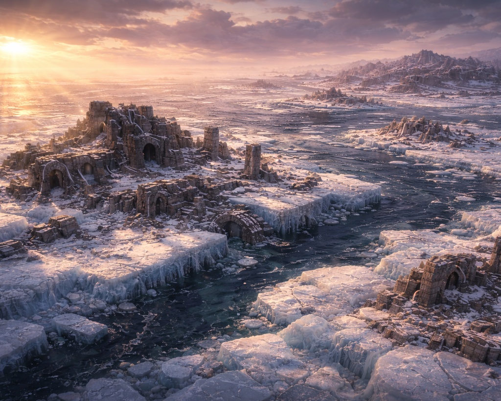 流氷群島 / 幻想風景 壁紙+印刷用データ(7枚セット) Ice Drift Archipelago — Fantasy Wallpapers + Print Master (7 JPGs)