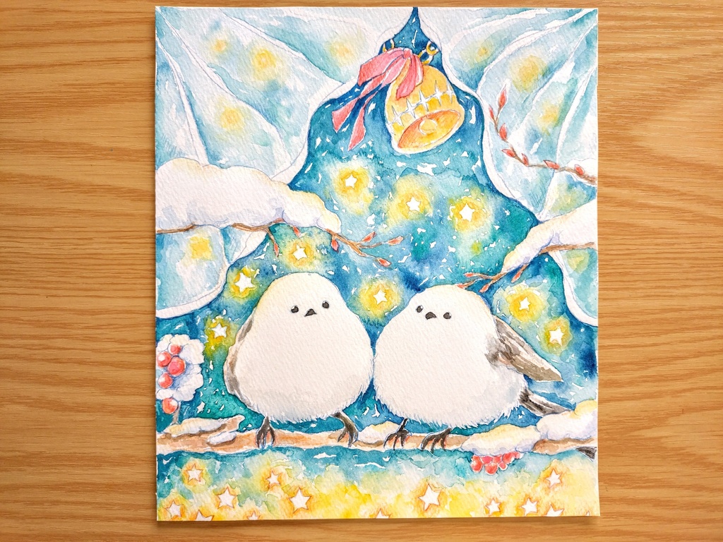 【原画】シマエナガのクリスマス