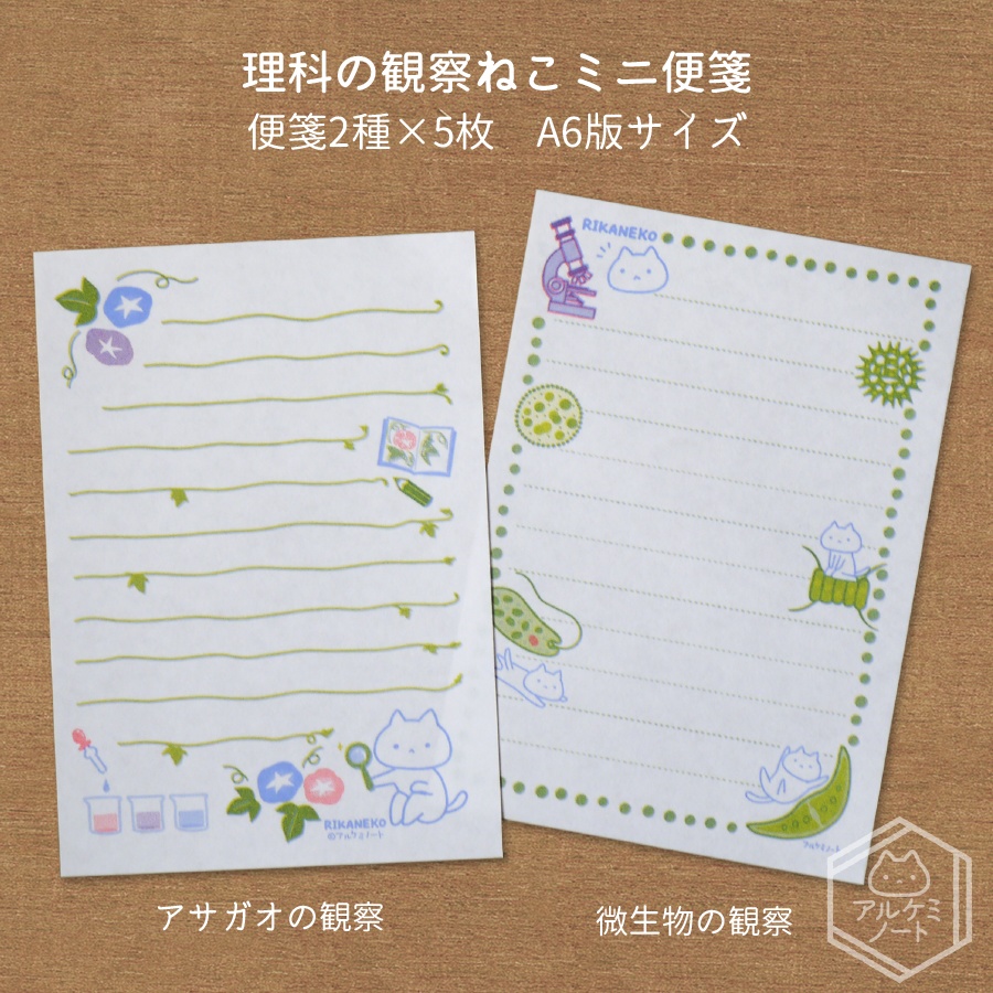 理科の観察ねこミニ便箋セット