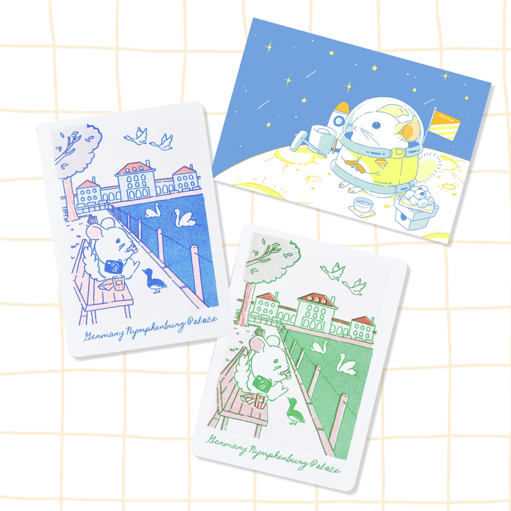 チンチライラストポストカード