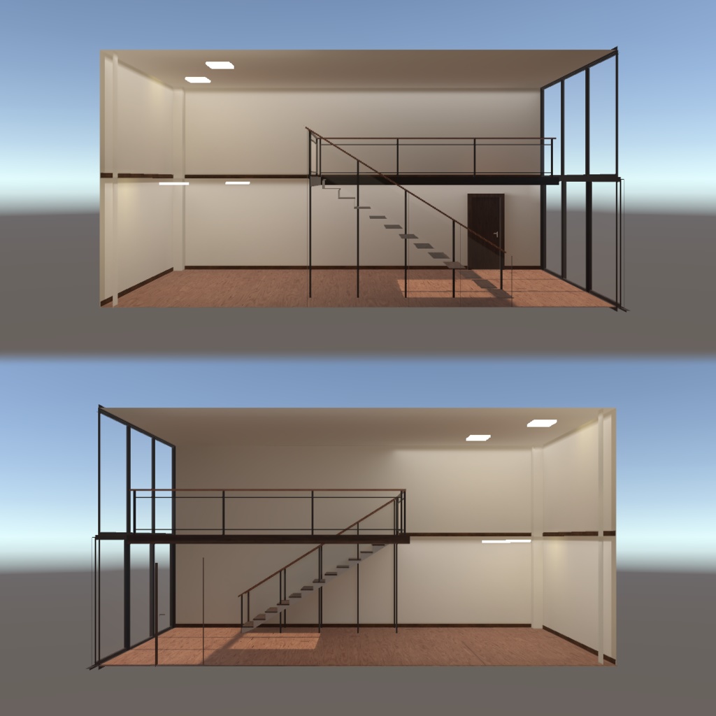 【無料あり】2階建てホーム3Dモデル【VRChat想定】