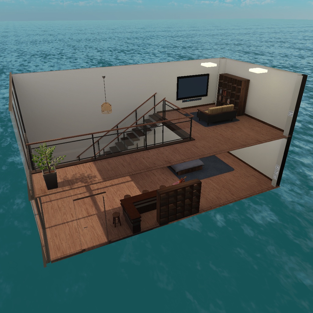 【無料あり】2階建てホーム3Dモデル【VRChat想定】