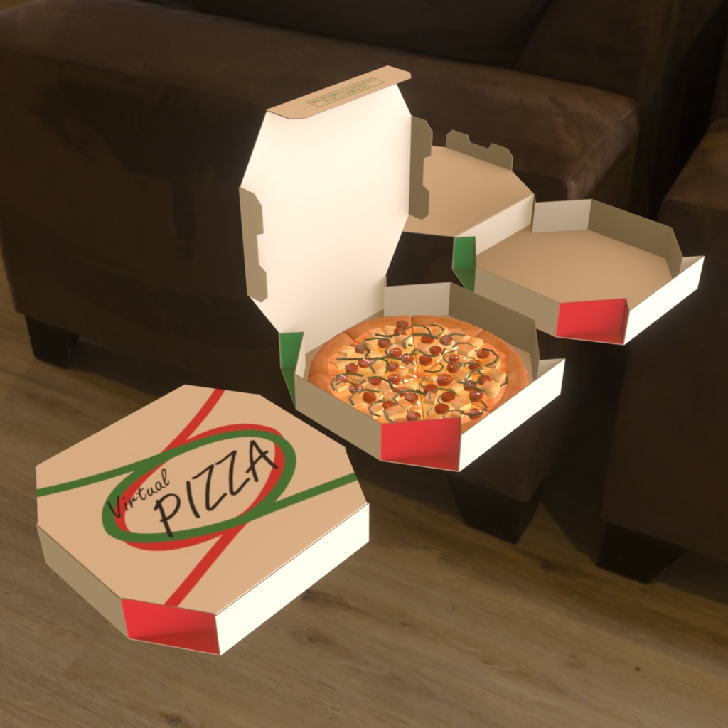 デリバリーピザ 3Dモデル【VRChat可】