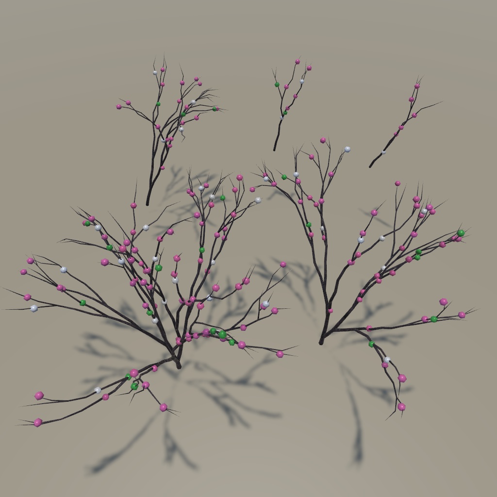 お正月向け だんご木(餅花)3Dモデル【VRChat可】