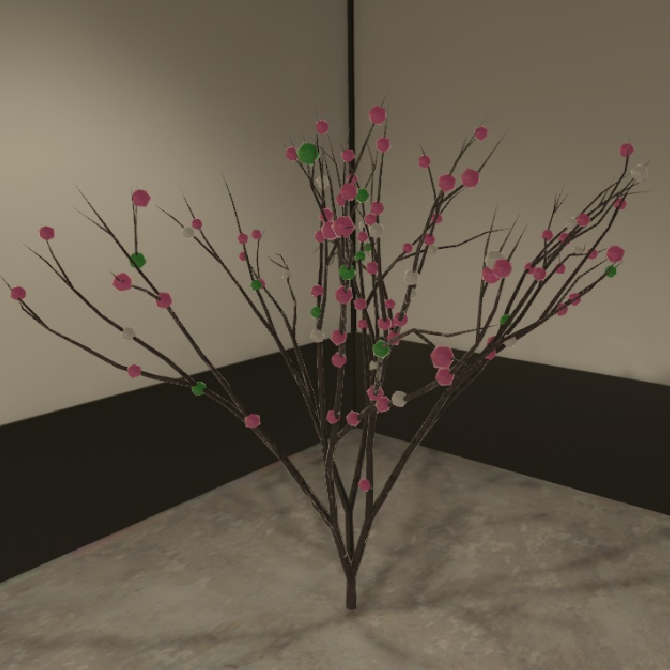 お正月向け だんご木（餅花）3Dモデル【VRChat可】