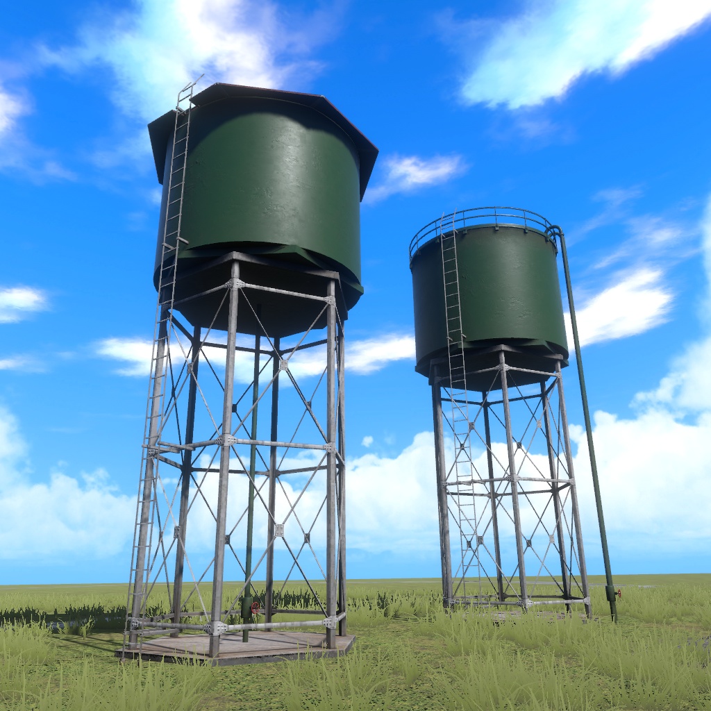 機関区給水セット 3Dモデル