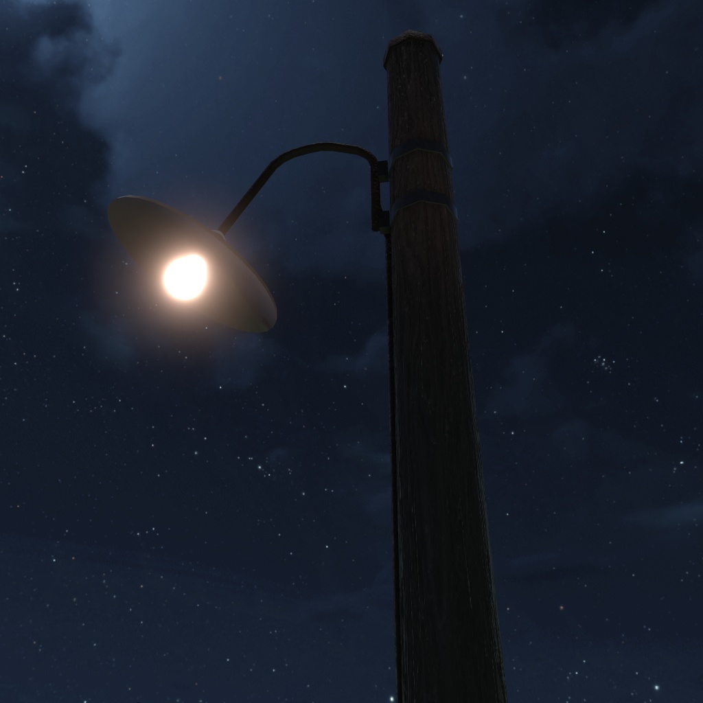 木製の電信柱・街灯 3Dモデル