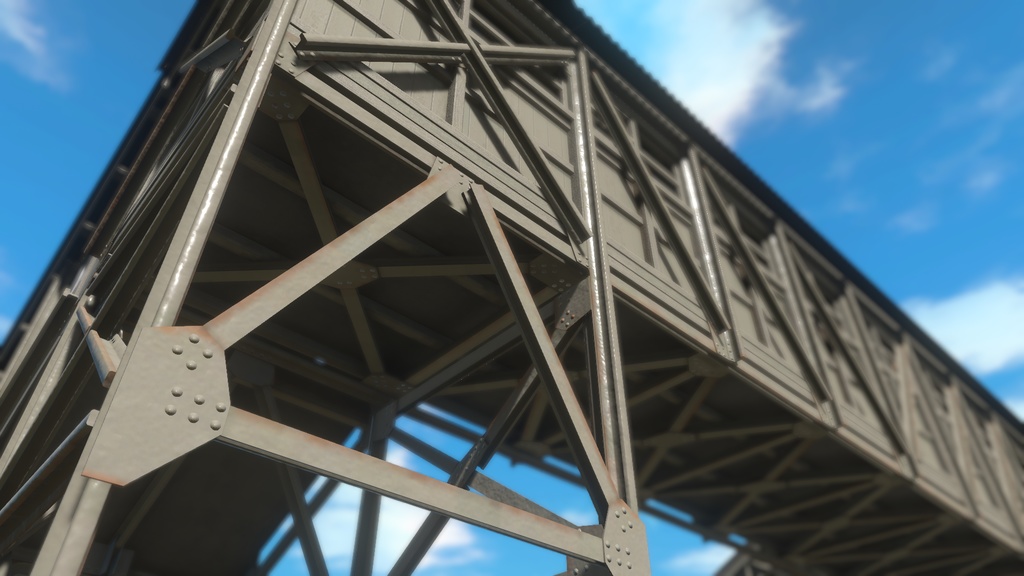 木製の駅の通路(陸橋・跨線橋)3Dモデル