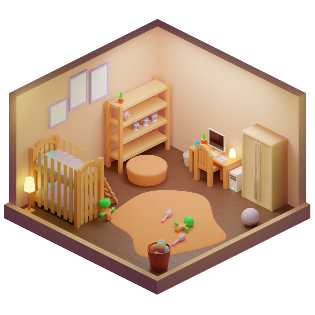Isometric bedroom 