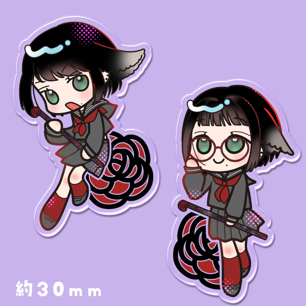 こそぎVer.4 学生衣装　ミニアクリルキーホルダー