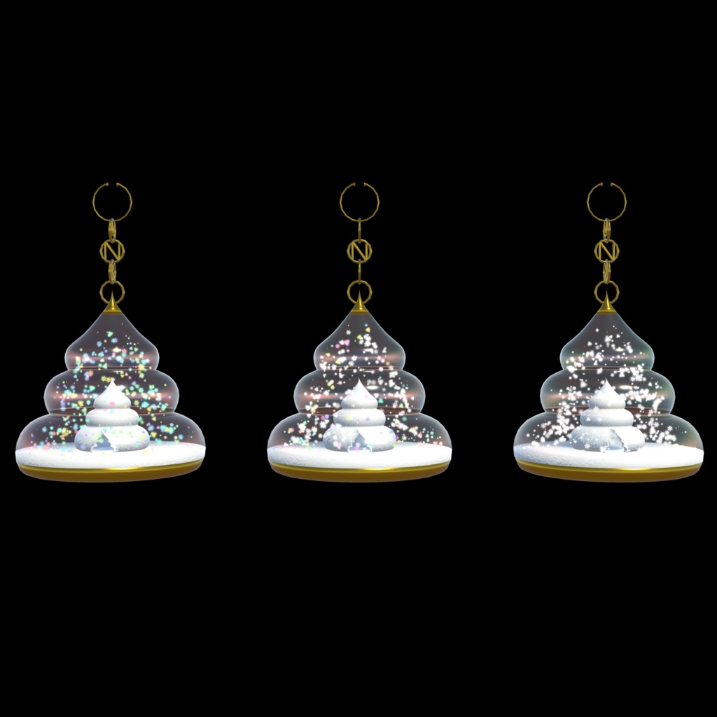 スノードームうんこイヤリング