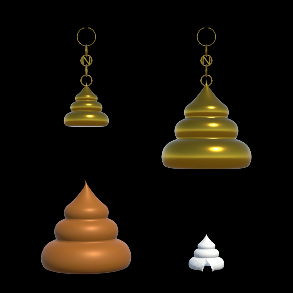 スノードームうんこイヤリング