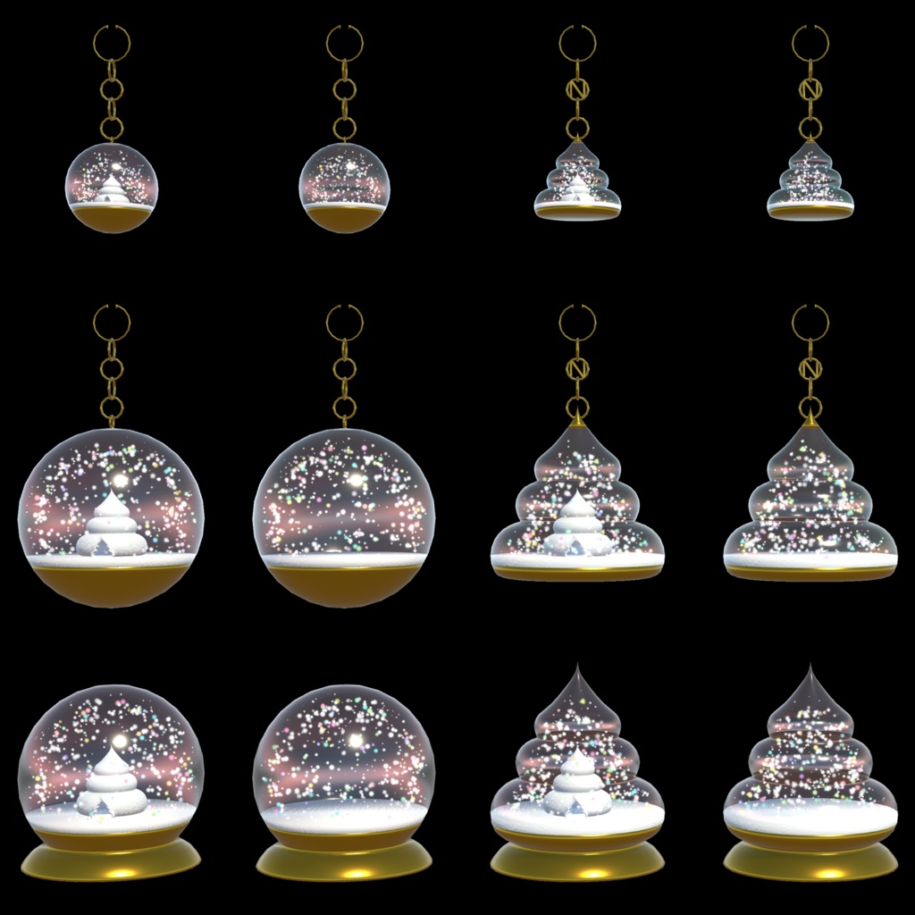 スノードームうんこイヤリング