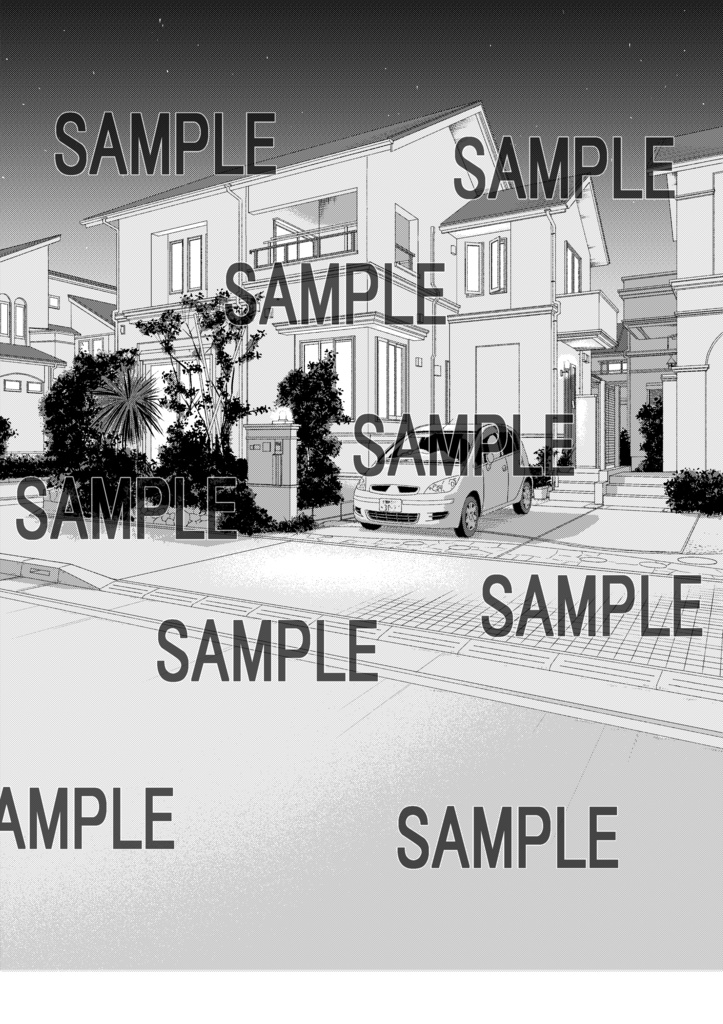 【漫画背景素材】家1 外観(昼・夜)セット