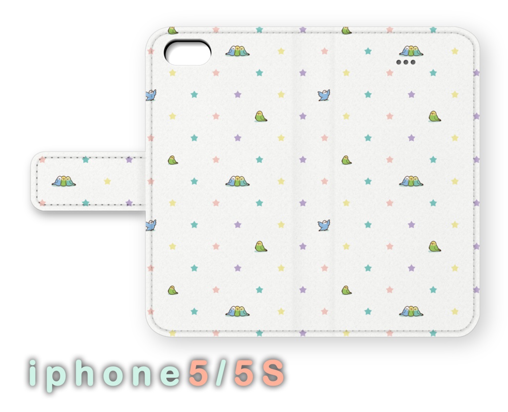 ちんまりインコの手帳型iphoneケース【5・5s】