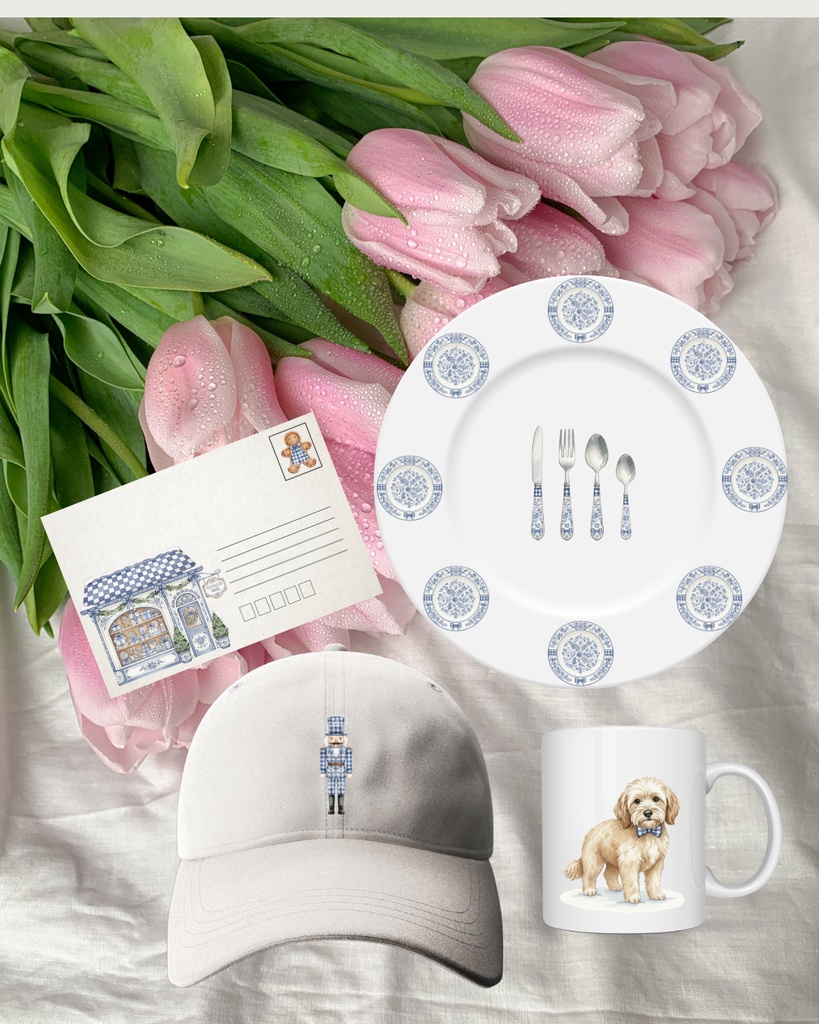 🛋️Coquette Gingham Christmas |ブルーギンガムの可愛いクリスマスクリップアート🛋️