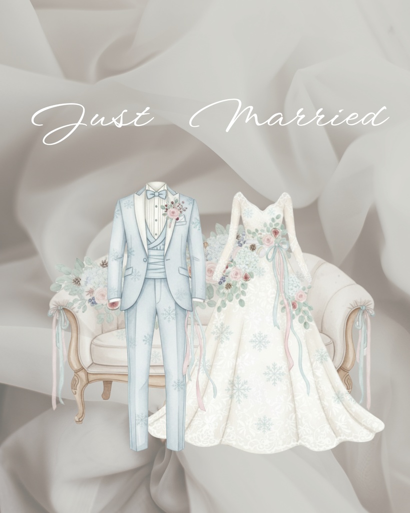 ❄ Snow White Wedding |可憐なホワイトウエディングクリップアート ❄