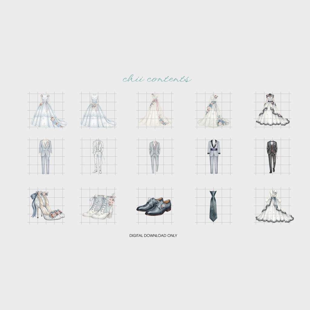 ❄ Snow White Wedding |可憐なホワイトウエディングクリップアート ❄