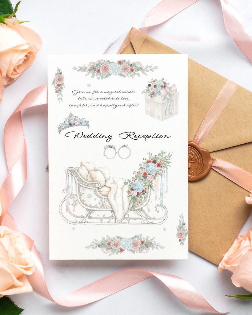 ❄ Snow White Wedding |可憐なホワイトウエディングクリップアート ❄