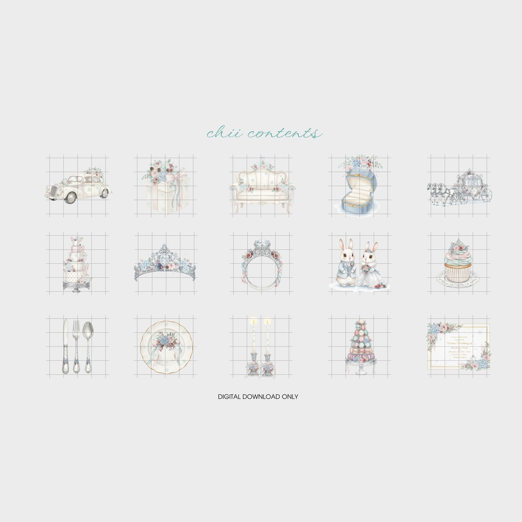 ❄ Snow White Wedding |可憐なホワイトウエディングクリップアート ❄