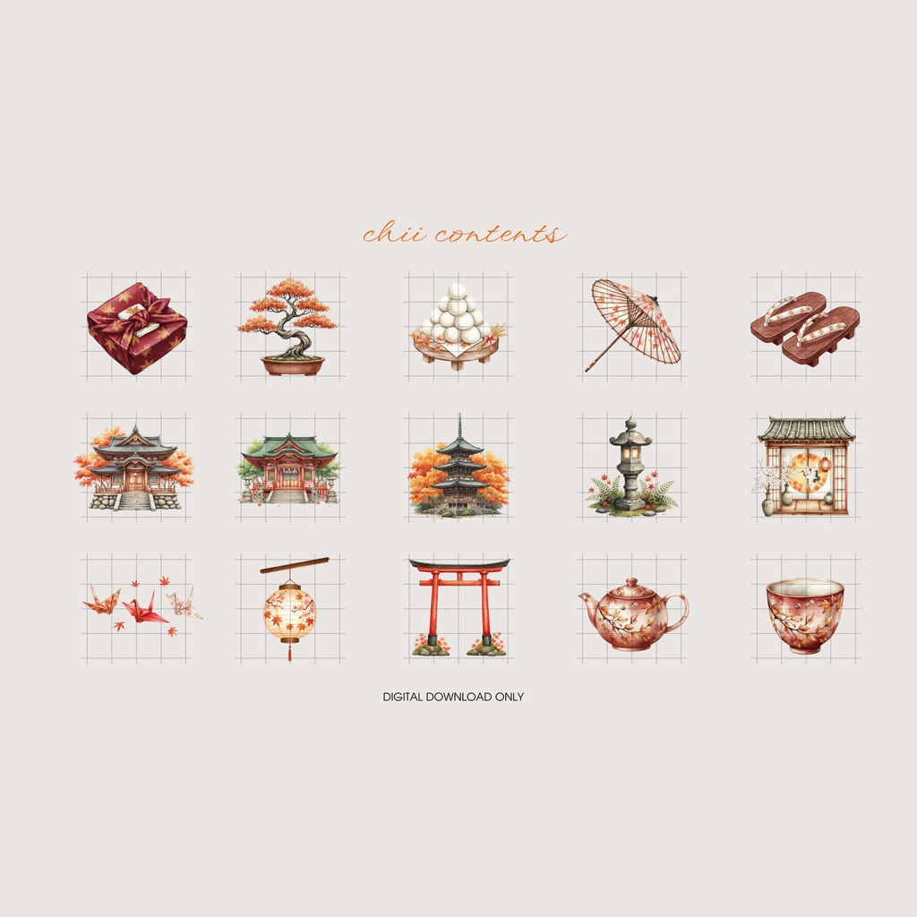 🌿 Wabi Sabi Japan |静寂と美の“和”クリップアートコレクション 🌿