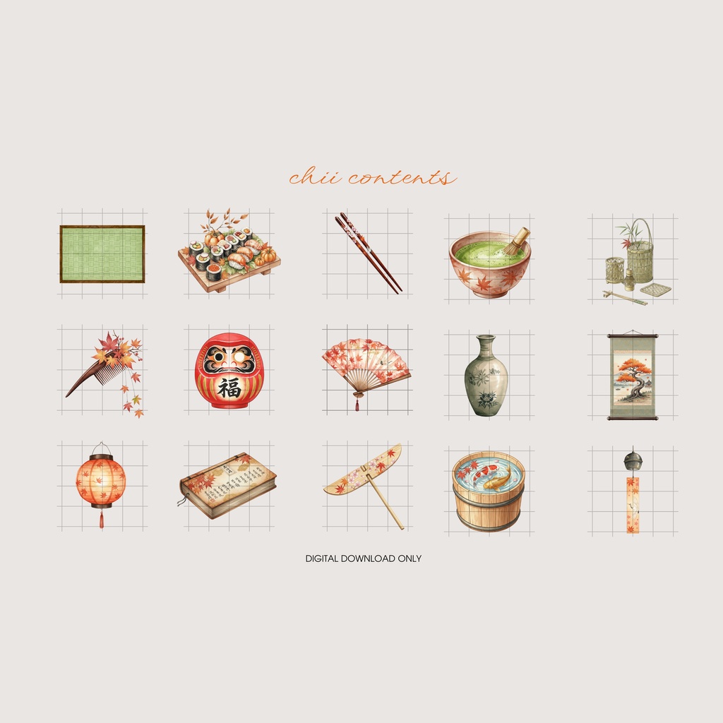 🌿 Wabi Sabi Japan |静寂と美の“和”クリップアートコレクション 🌿