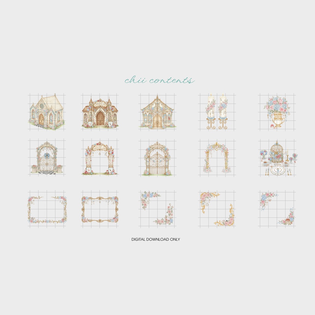 🎠 Wonderland Wedding |夢かわいい不思議の国ウエディングクリップアート 🎠