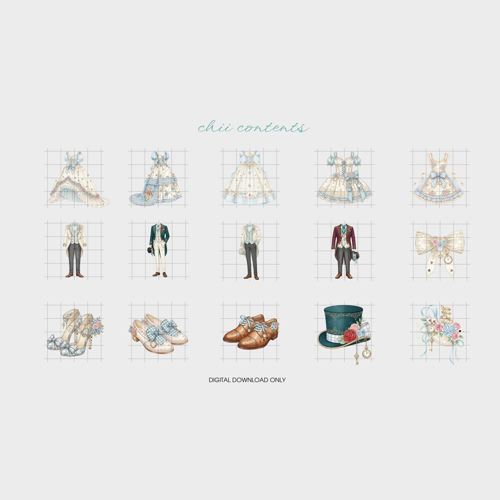 🎠 Wonderland Wedding |夢かわいい不思議の国ウエディングクリップアート 🎠