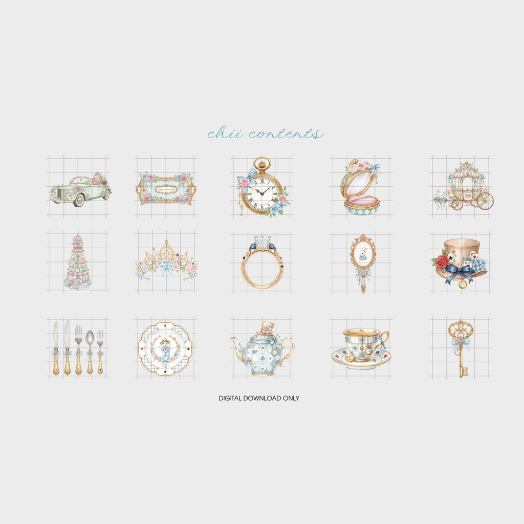 🎠 Wonderland Wedding |夢かわいい不思議の国ウエディングクリップアート 🎠