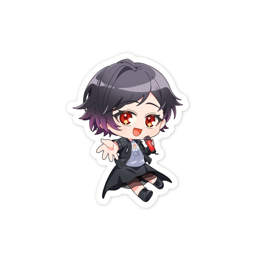 黒髪スマホステッカー