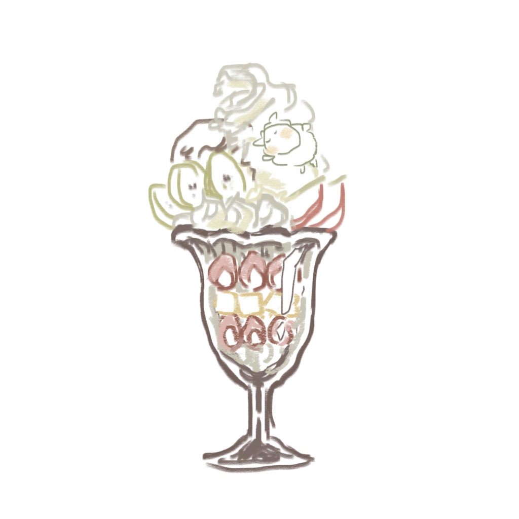 ひつじパフェ ホログラムステッカー