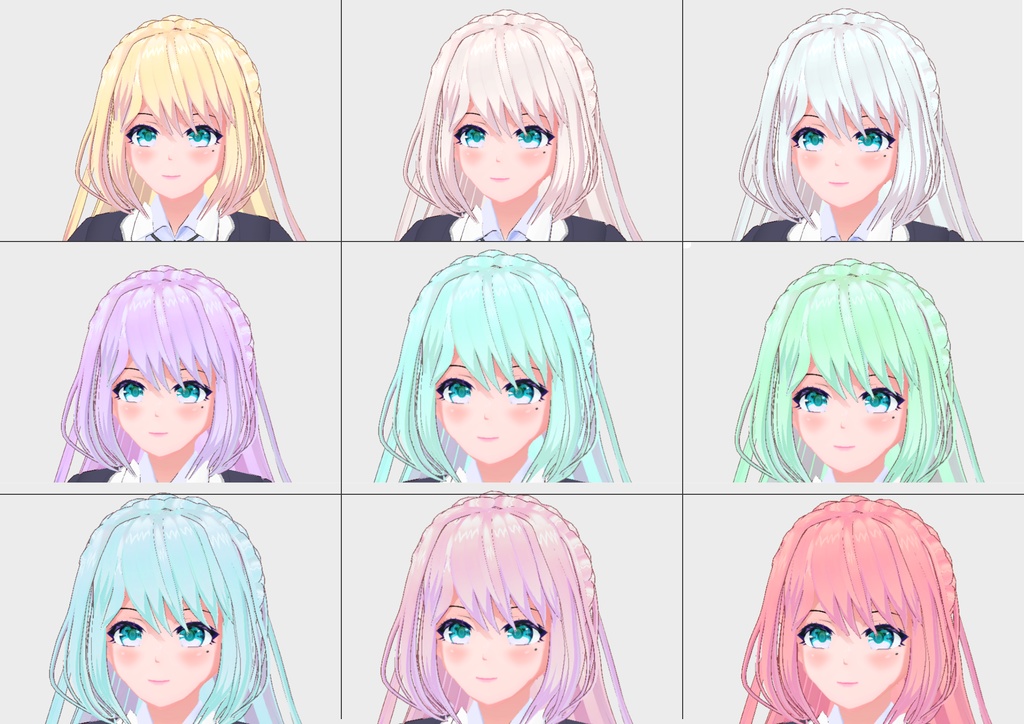 VRoid お嬢様風ヘアー 髪変マテリアル入り