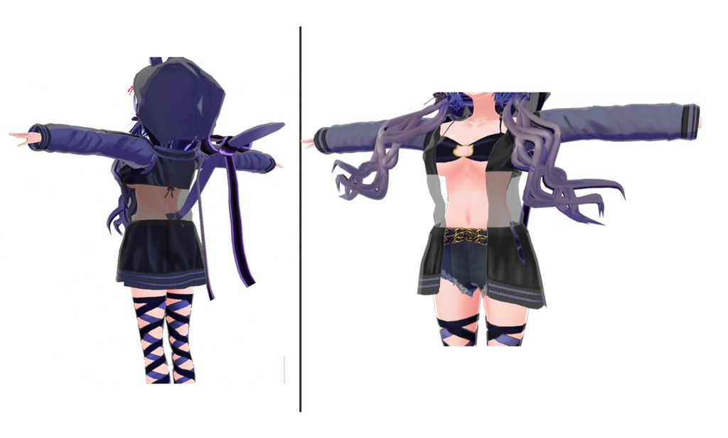 VRoid 水着 透け パーカー VRoid衣装