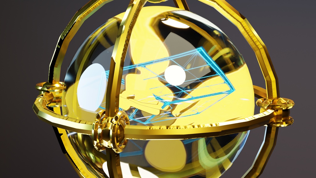 Fortune Orb|VRChat PC用アクセサリー|黄金ジャイロ+ホログラム|Poiyomi対応