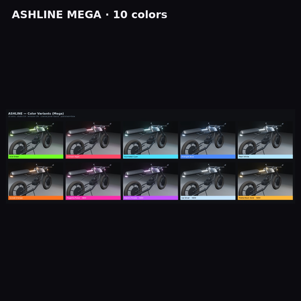 【VRChat】ASHLINE MEGA(アバター用バイクギミック+ワールド用フック|PC/Quest)