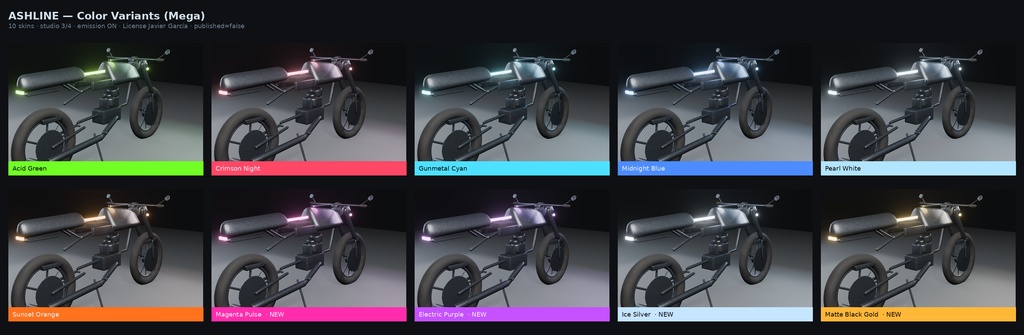 【VRChat】ASHLINE MEGA(アバター用バイクギミック+ワールド用フック|PC/Quest)