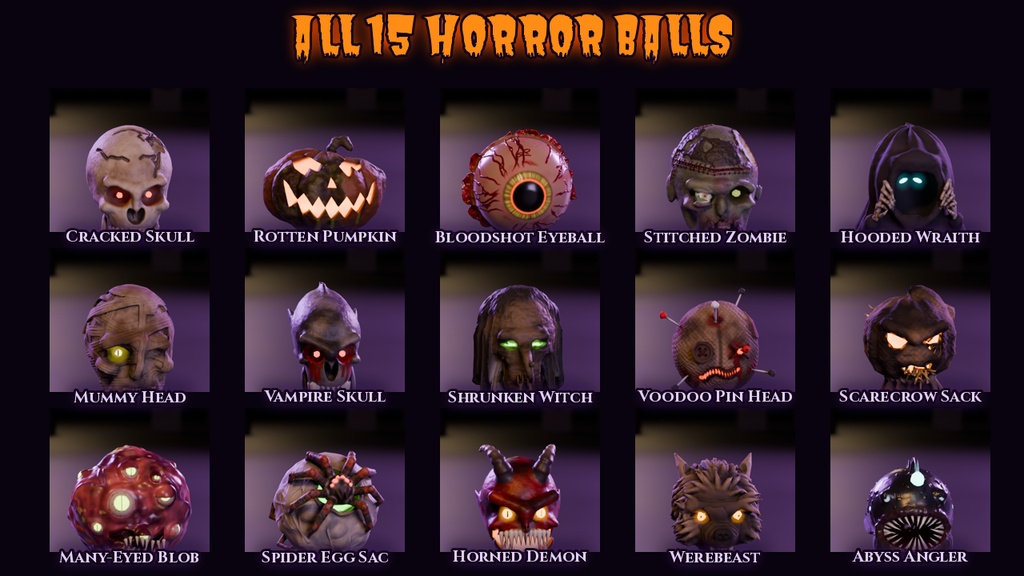 【VRChat PC+Quest】ハロウィン・ホラーボール15種 Halloween Horror Balls