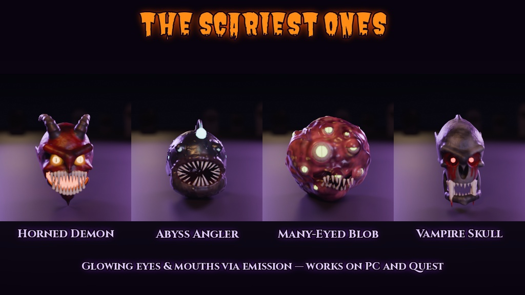【VRChat PC+Quest】ハロウィン・ホラーボール15種 Halloween Horror Balls