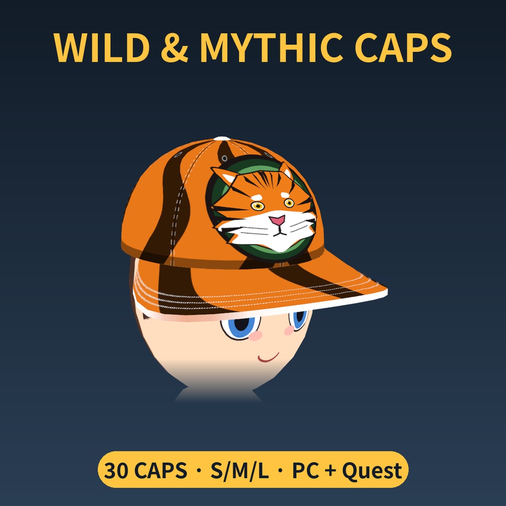 Wild & Mythic Caps|動物キャップ30種(S/M/L・PC/Quest対応)VRChat