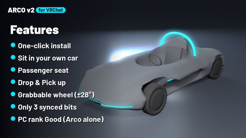 ARCO v2 — Barchetta Car for VRChat Avatars (PC) / VRChat用 車アクセサリー