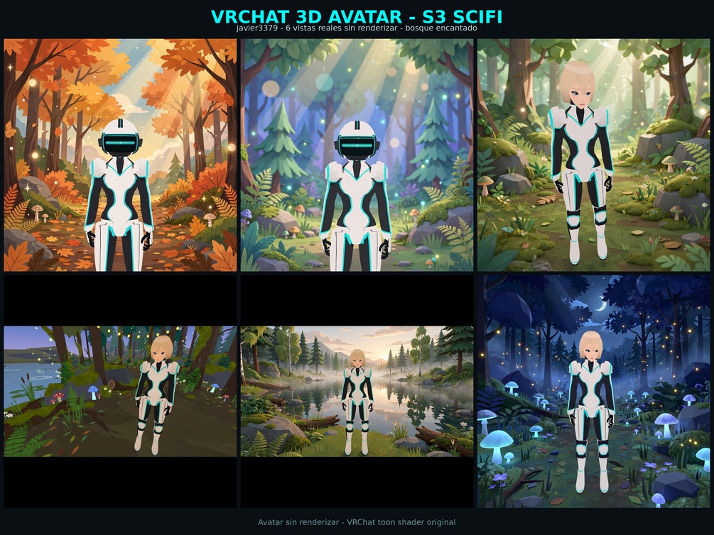 VRChat 3Dアバター SCI-FI SUIT v1.3 - 7ジェスチャー + 5固定ポーズ + 3ダンス + 6エモート + 27表情 + 15口パク | PC + Quest GOOD ✨ 特別機能 - 着脱式ヘルメット