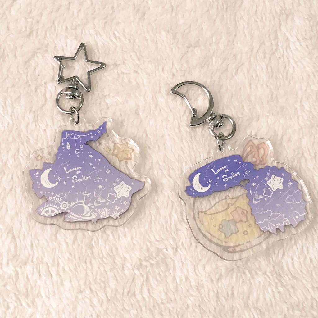 星と月のアクリルキーホルダー